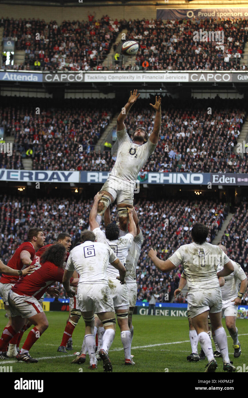 GEOFF PARLING VINCE LINEOUT INGHILTERRA E GALLES RBS 6 INGHILTERRA E GALLES RBS 6 Nazioni TWICKENHAM MIDDLESEX INGHILTERRA 25 Febbraio 2012 Foto Stock