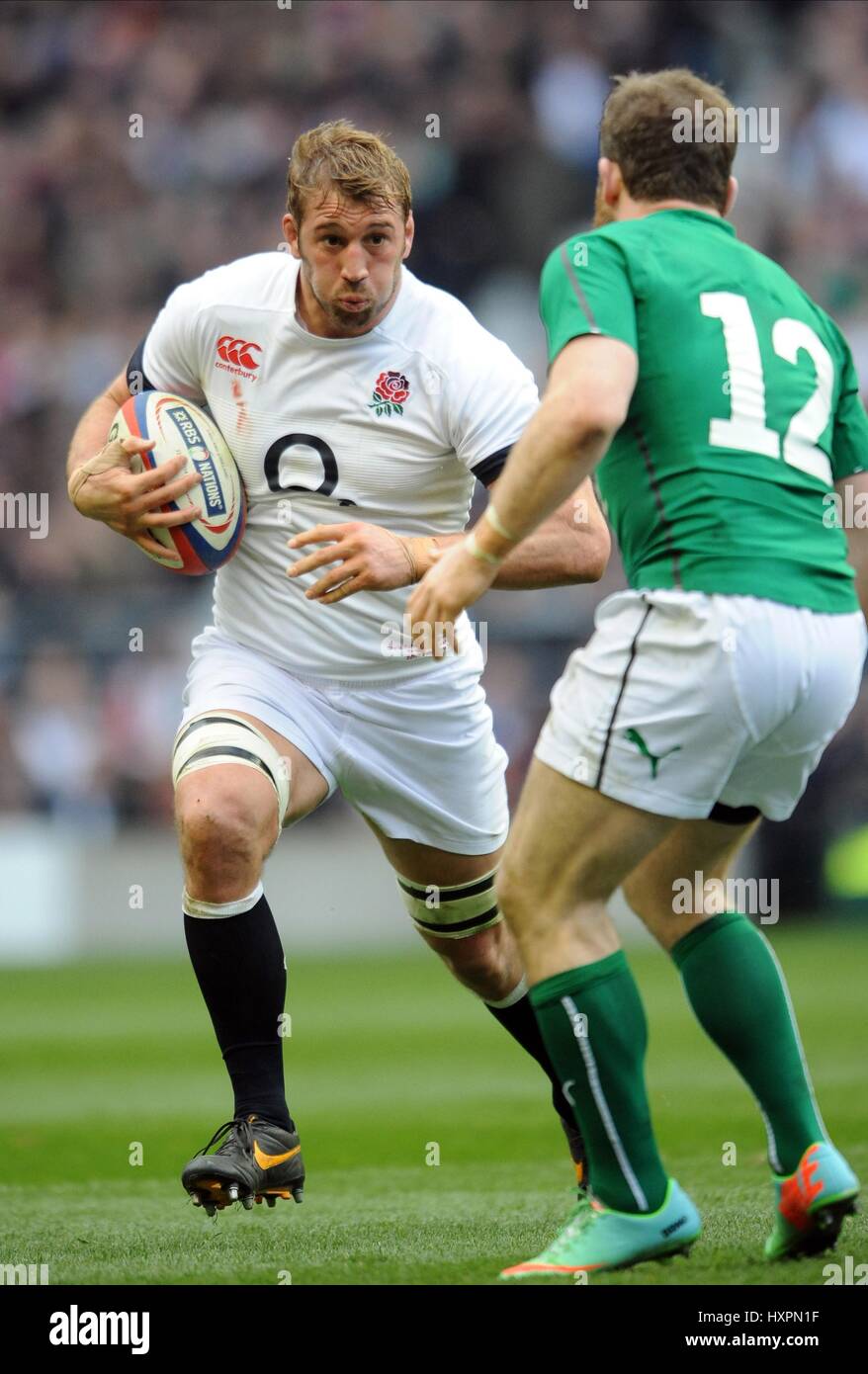 CHRIS ROBSHAW GORDON D'Arcy INGHILTERRA ARLECCHINI RU INGHILTERRA & ARLECCHINI RU TWICKENHAM Londra Inghilterra 22 Febbraio 2014 Foto Stock