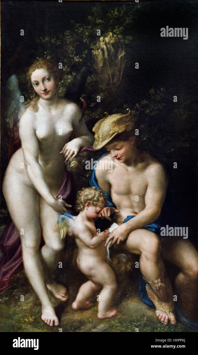 Venere con mercurio e Cupido ("La scuola dell'amore") 1525 Antonio Allegri, chiamato Correggio active 1494; morì 1534 xvi secolo Italia Italiano Foto Stock