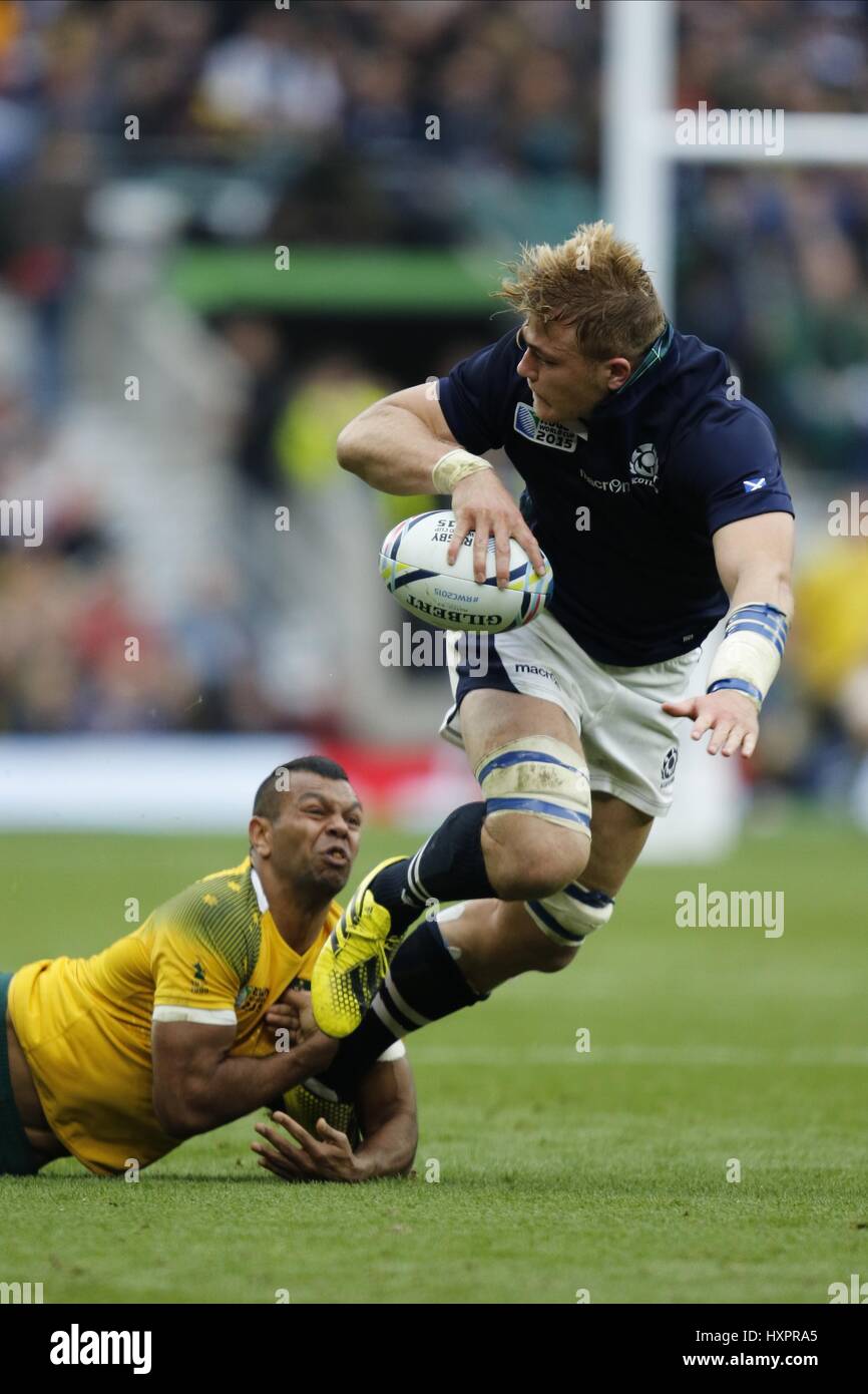 DAVID DENTON KURTLEY BEALE AUSTRALIA V SCOZIA AUSTRALIA V SCOTLAND TWICKENHAM Londra Inghilterra 18 Ottobre 2015 Foto Stock