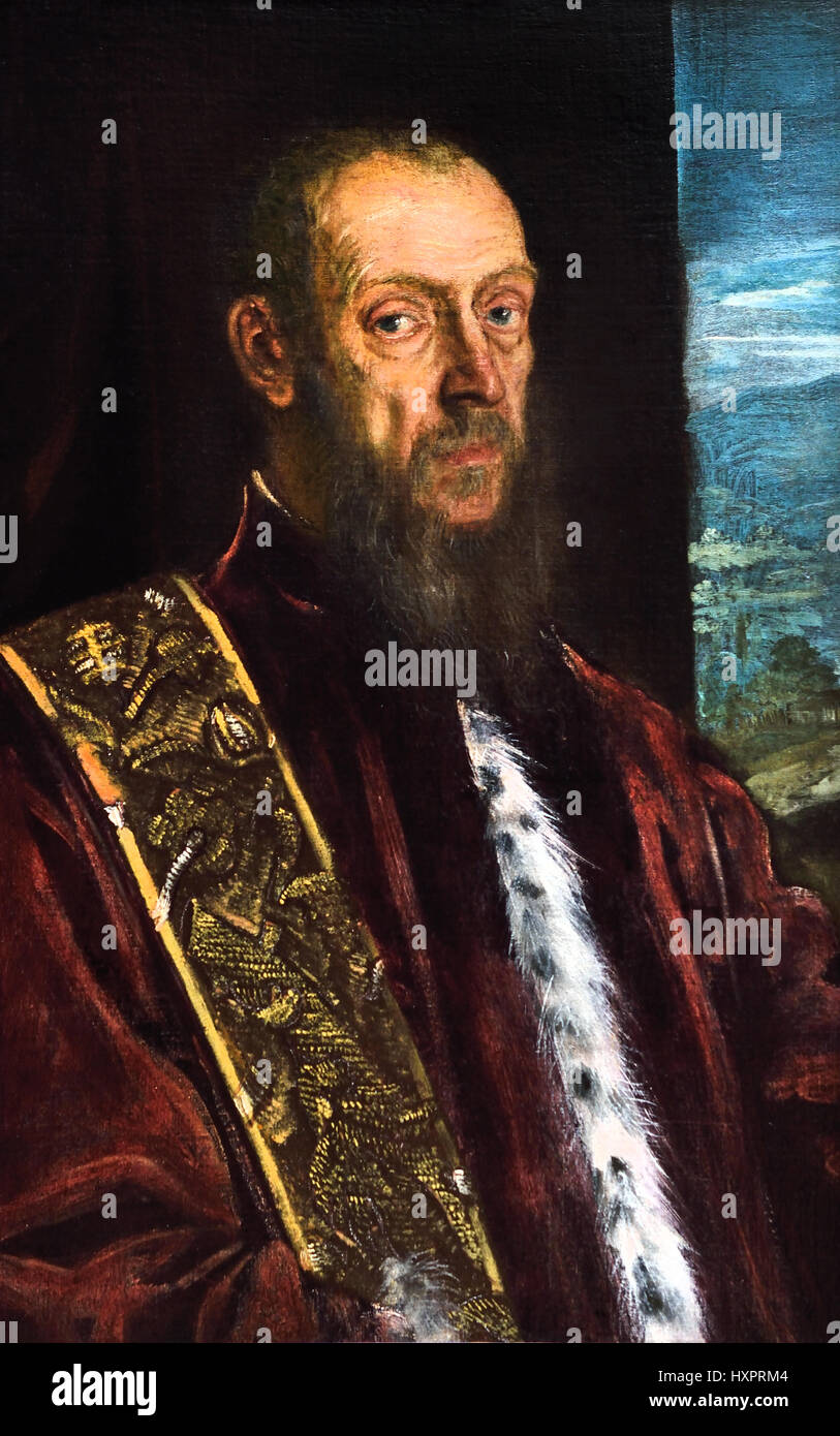 Ritratto di Vincenzo Morosini 1575-80 Jacopo Tintoretto 1518 - 1594 pittore italiano scuola veneziana del 16th° secolo Venezia Italia Jacopo Tintoretto (vero nome Jacopo Comin 1518 - 1594) Jacopo ROBUSTI Foto Stock