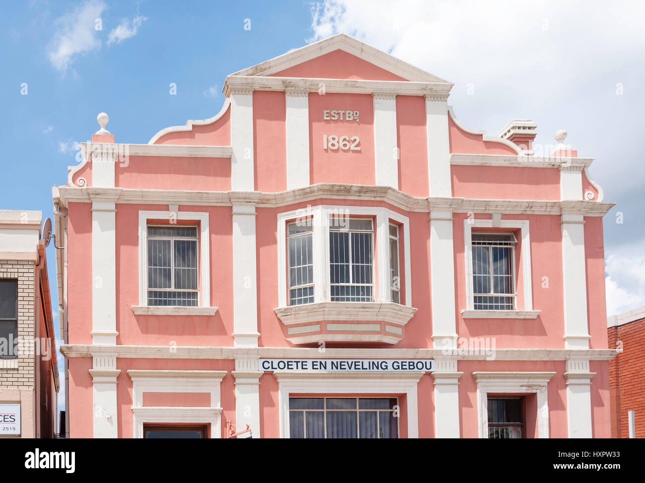 Edificio coloniale di facciata (1862), Southey Street, Harrismith, Libero Stato Provincia, Repubblica del Sud Africa Foto Stock