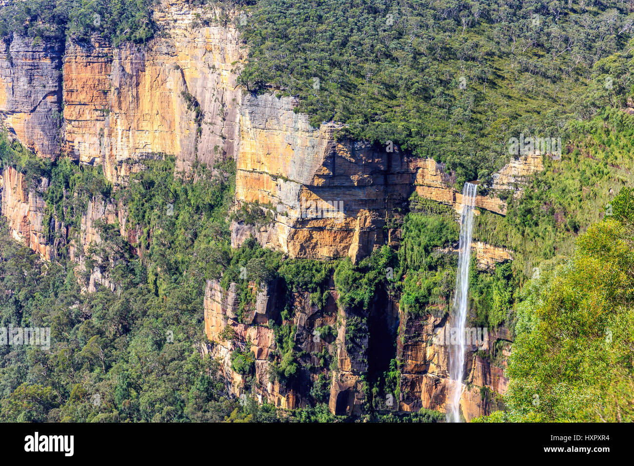 Cascata di veli nuziali o cascata di salto Govetts nella valle di Grose, parco nazionale delle Blue Mountains, nuovo galles del Sud, australia Foto Stock