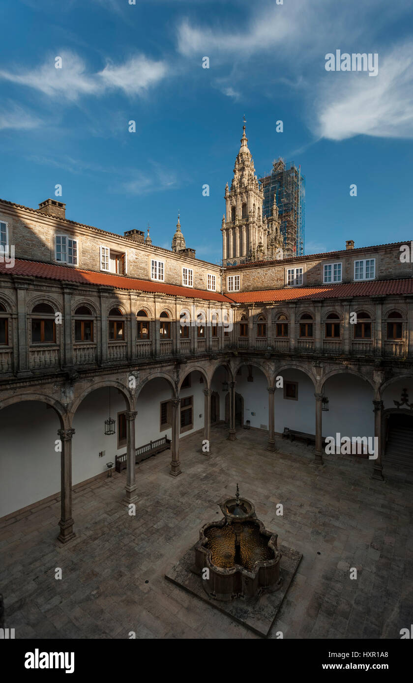 Parador de Santiago de Compostela, Santiago de Compostela, A Coruña, Galizia, Spagna, Europa Foto Stock