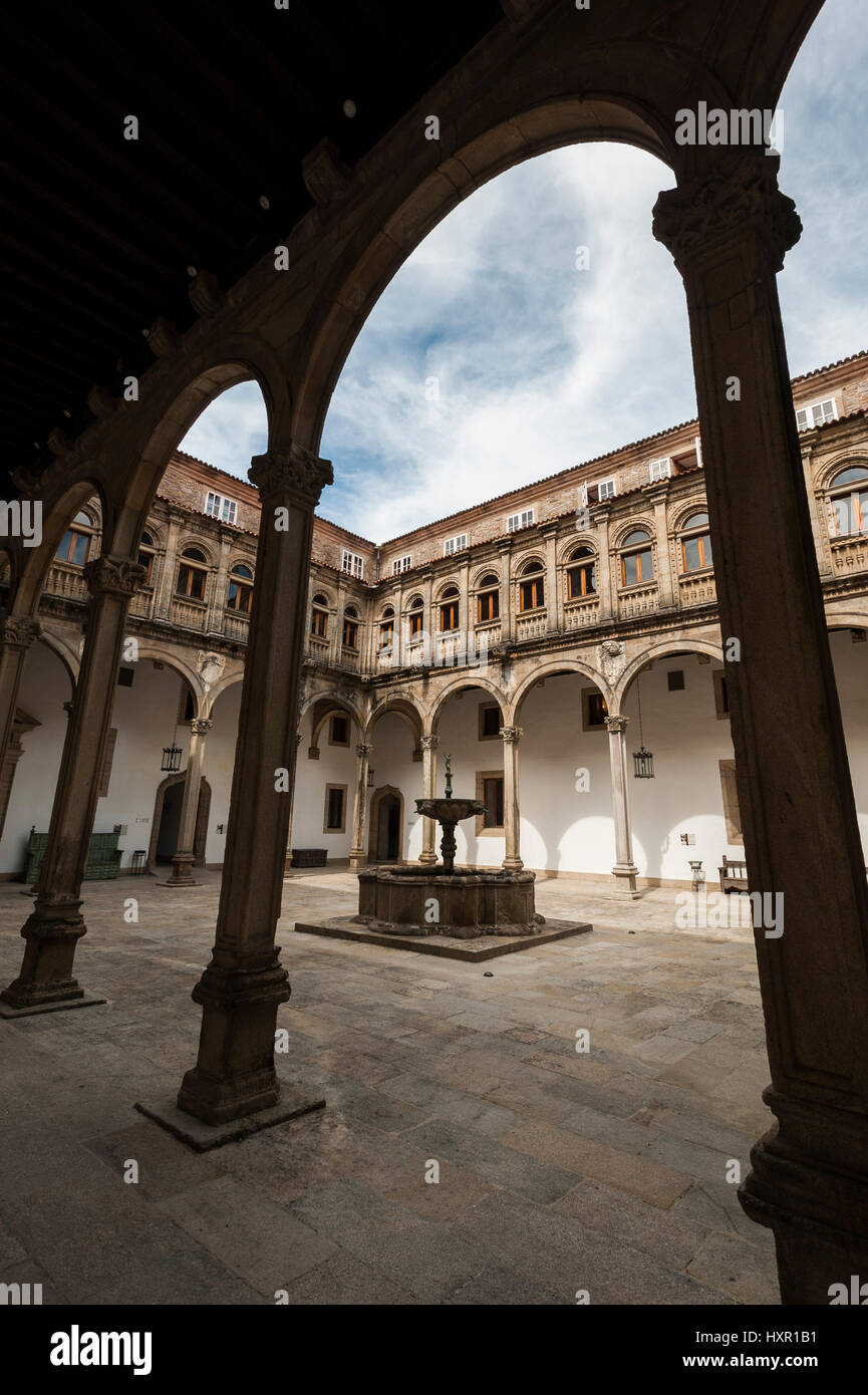Parador de Santiago de Compostela, Santiago de Compostela, A Coruña, Galizia, Spagna, Europa Foto Stock