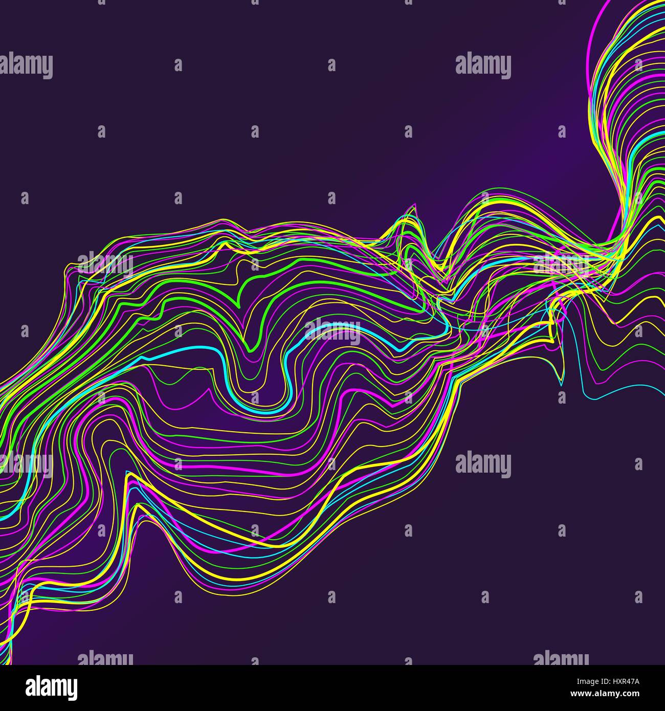 Abstract linea ondulata distorto, sfondo colorato texture digitale design in movimento. EPS10 vettore. Illustrazione Vettoriale