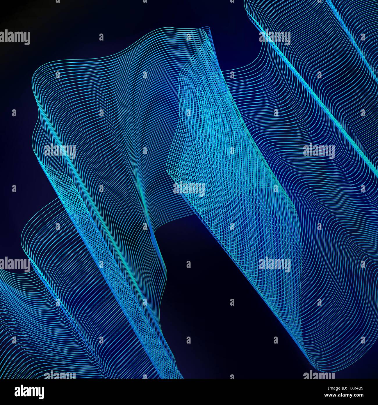 Sfondo astratto di linea geometrica design, tecnologia distorto onde in colore blu. EPS10 vettore. Illustrazione Vettoriale