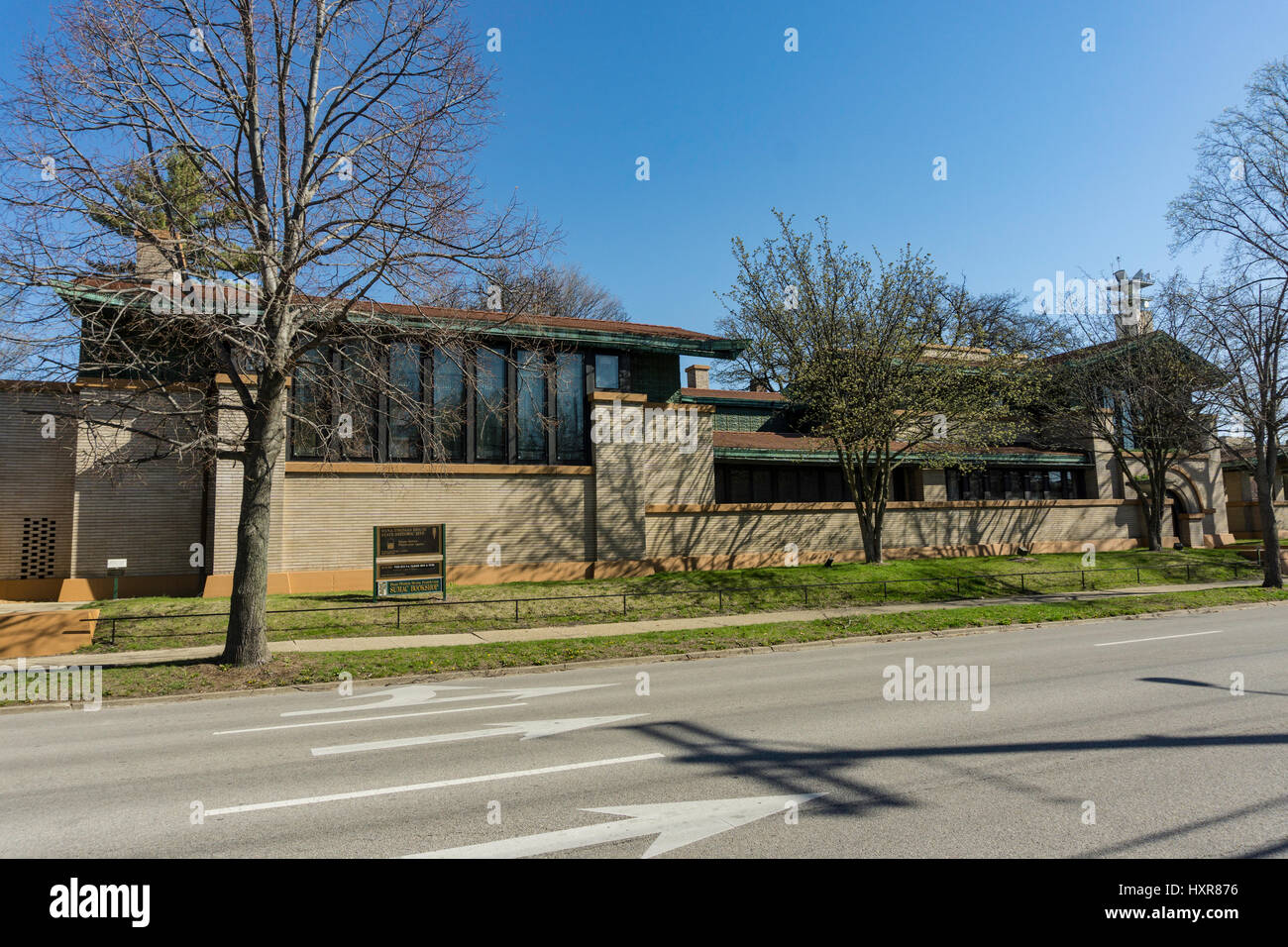 Frank Lloyd Wright progettato Dana-Thomas home in Springfield, IL. Foto Stock