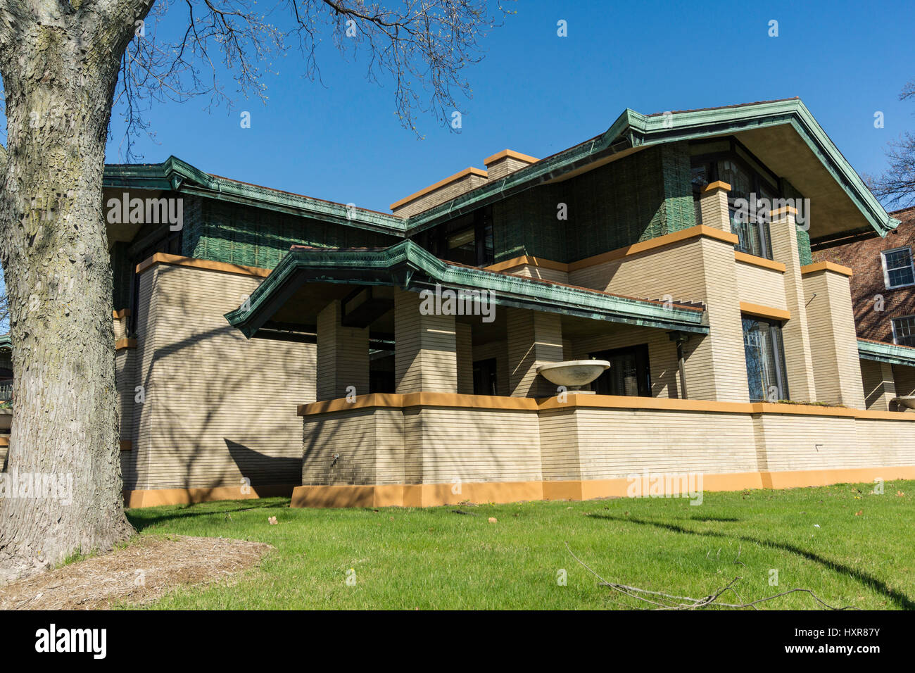 Frank Lloyd Wright progettato Dana-Thomas home in Springfield, IL. Foto Stock