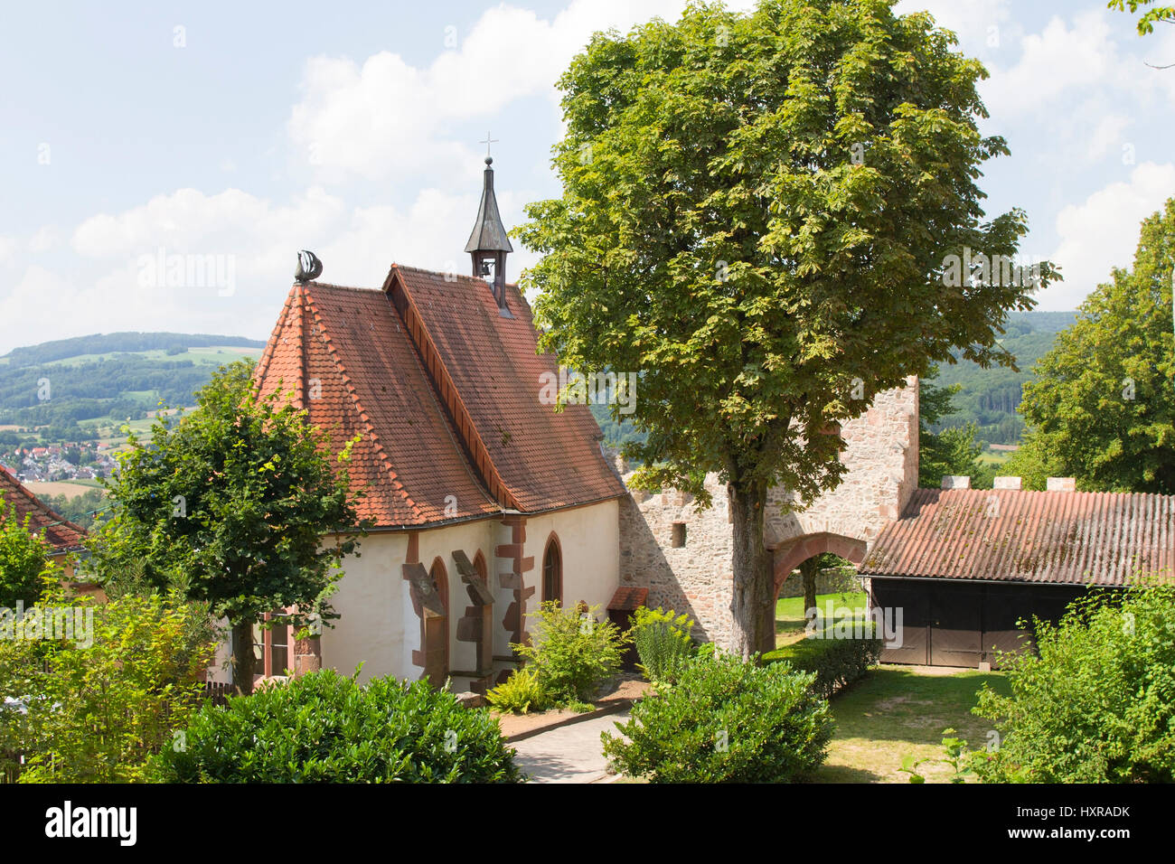 Germania, Assia, home Reichels, castello di Monte imperiale (Pr), Deutschland,Hessen,Reichelsheim,Schloss Reichenberg (pr) Foto Stock