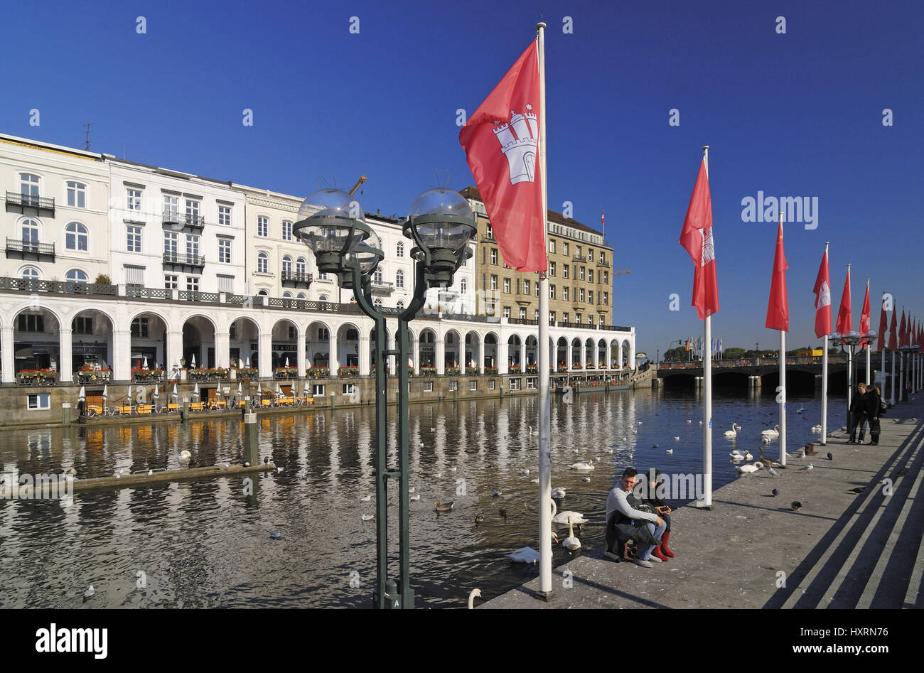 Amburgo, Germania, Europa, città, cittadine, Gro? Città, Gro? Città, giorno, durante il giorno, hamburger, architettura, piccoli, gli Alster, Alster portici, f Foto Stock