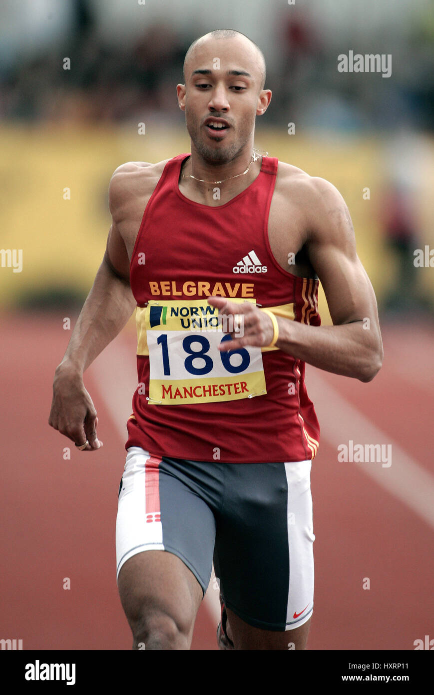 CHRIS LAMBERT 200 METRI MANCHESTER ARENA regionale 11 luglio 2004 Foto Stock