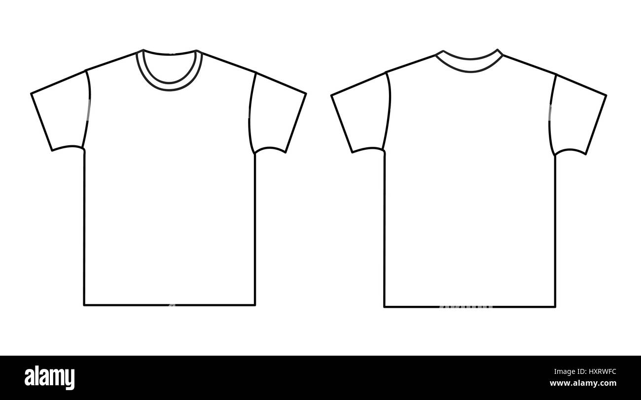 Fustellato t-shirt modello. Fronte e retro Immagine e Vettoriale - Alamy