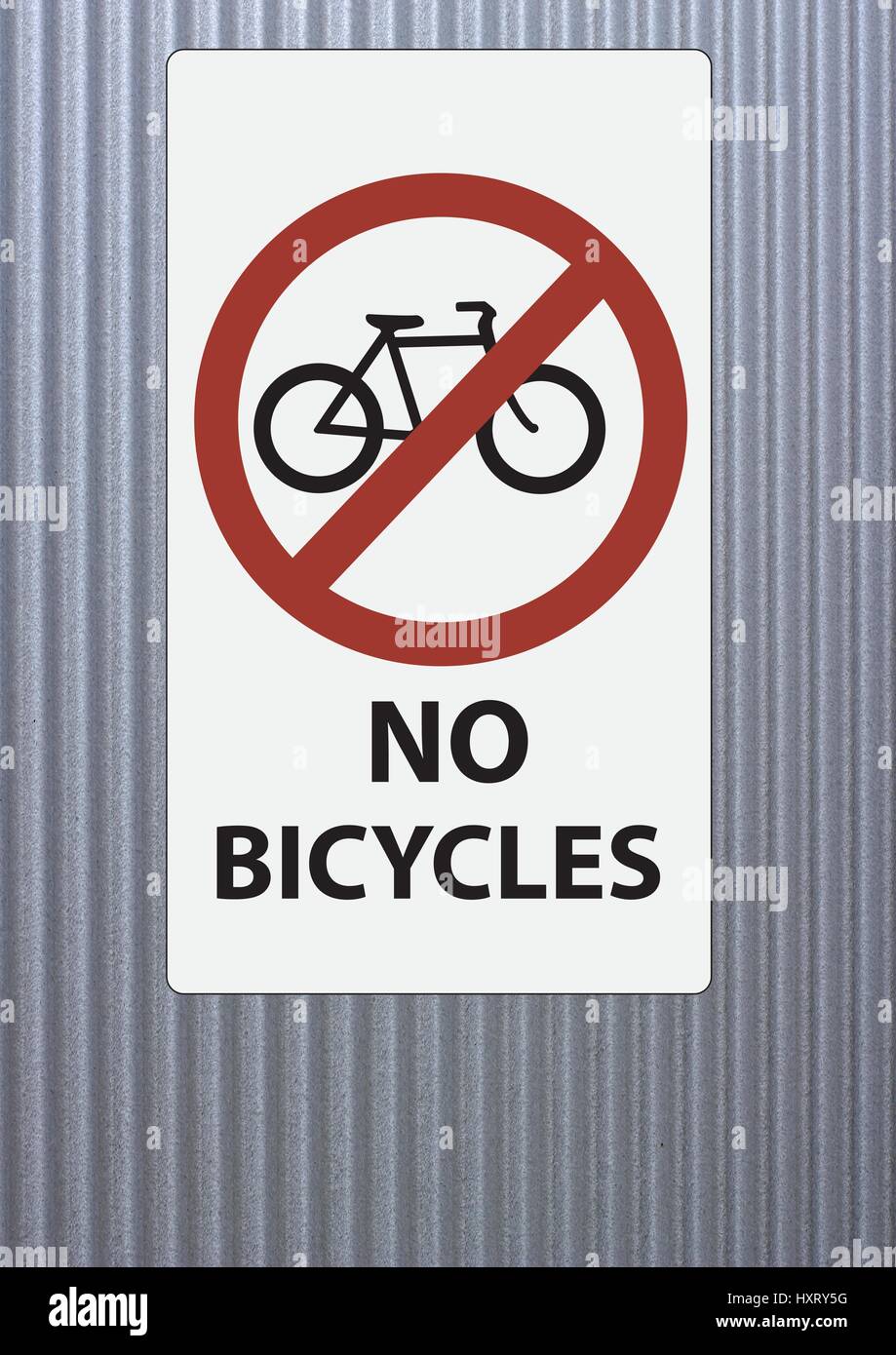 Un nessun segno di biciclette sul recinto stagno Illustrazione Vettoriale