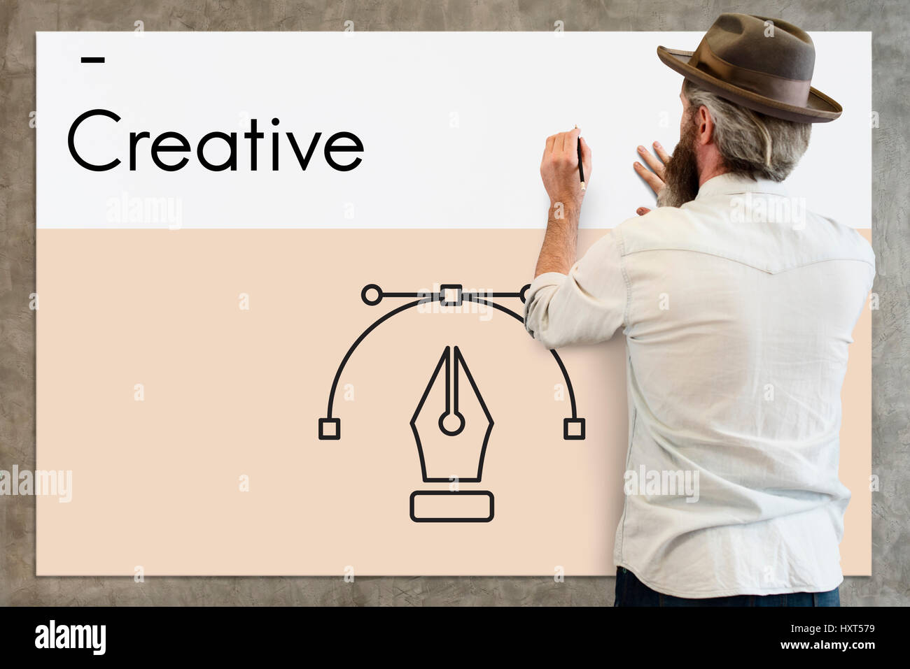 Creative Design contenuto icona Penna Graphic Foto Stock