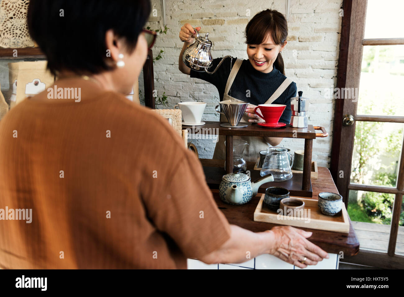 Il Cafe Bar il piacere del relax Service Business Foto Stock