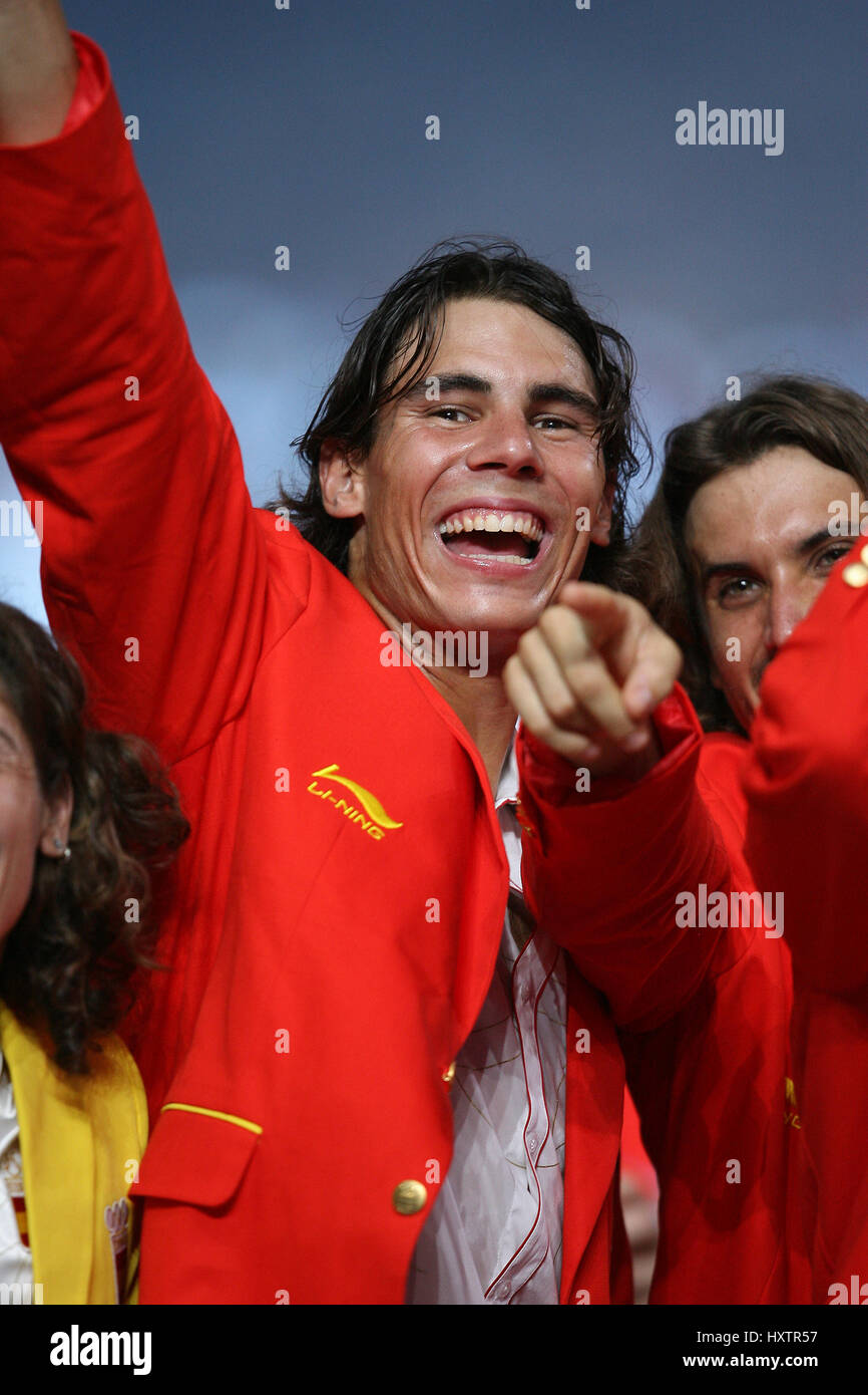 RAFAEL NADAL cerimonia di apertura allo stadio Olimpico di Pechino CINA 08 Agosto 2008 Foto Stock