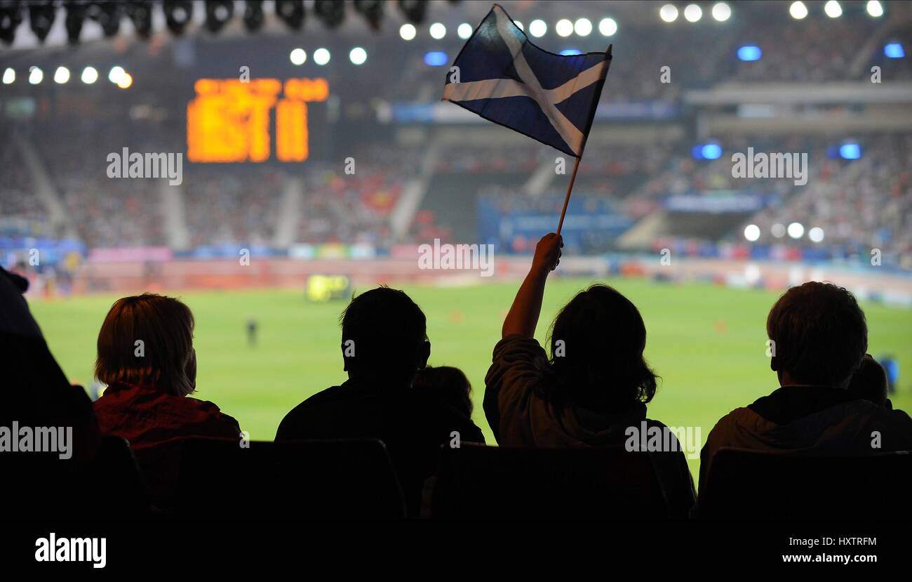 Bandiera della Scozia HAMPDEN PARK HAMPDEN PARK HAMPDEN PARK GLASGOW Scozia 31 Luglio 2014 Foto Stock