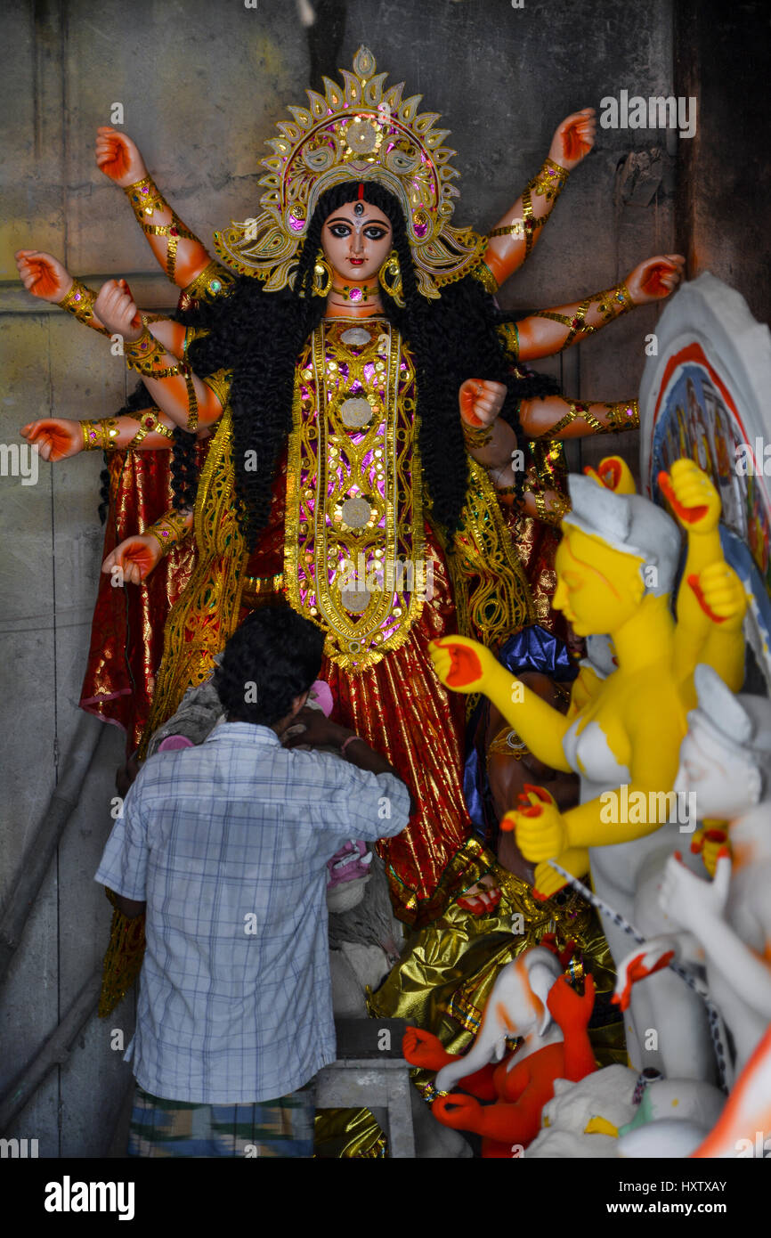 Kumartuli (Kumortuli), Calcutta, India Foto Stock