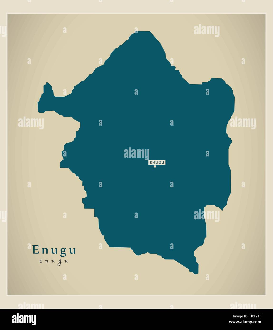 Mappa moderno - Enugu NG Illustrazione Vettoriale