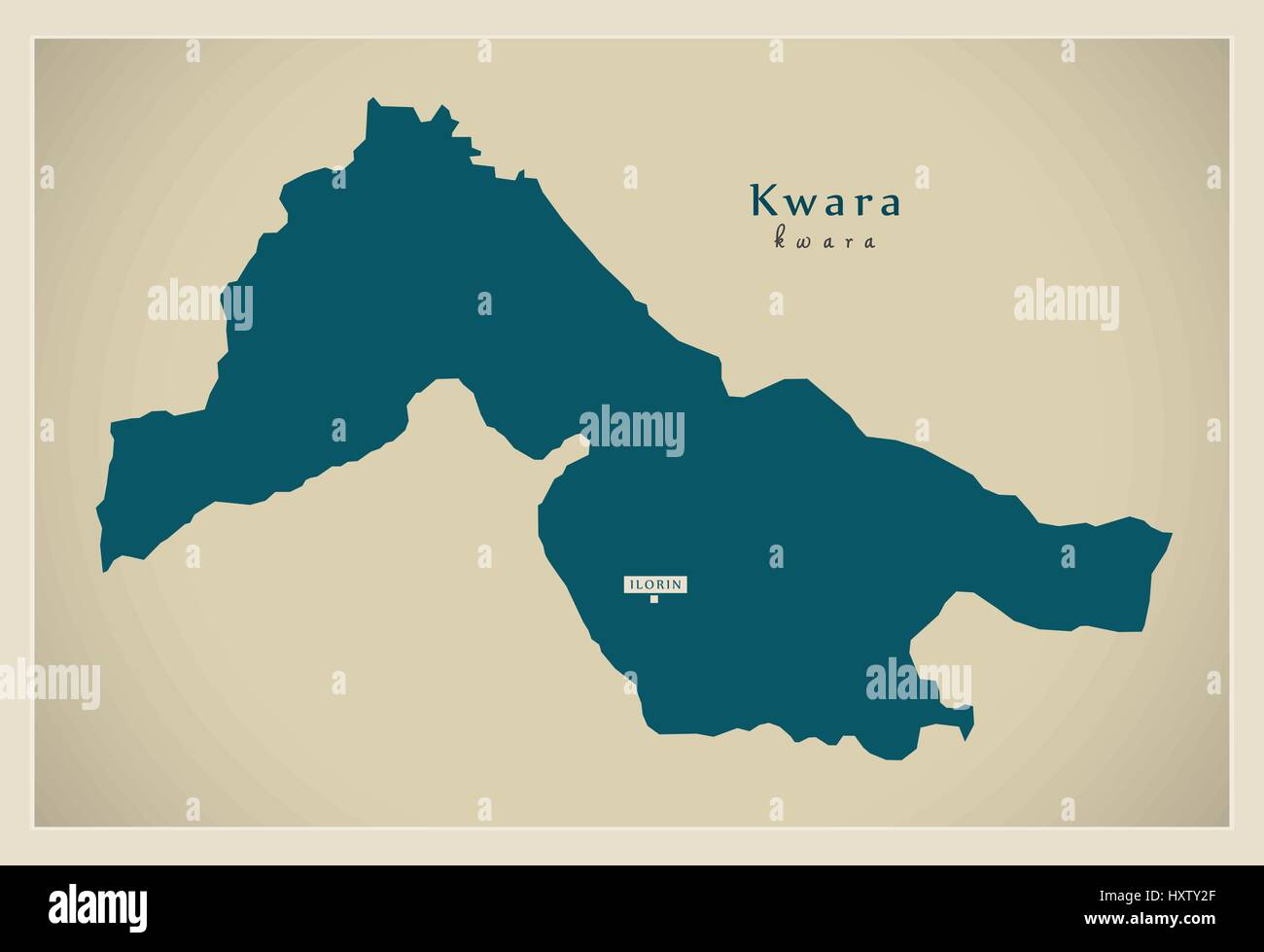 Mappa moderno - Kwara NG Illustrazione Vettoriale