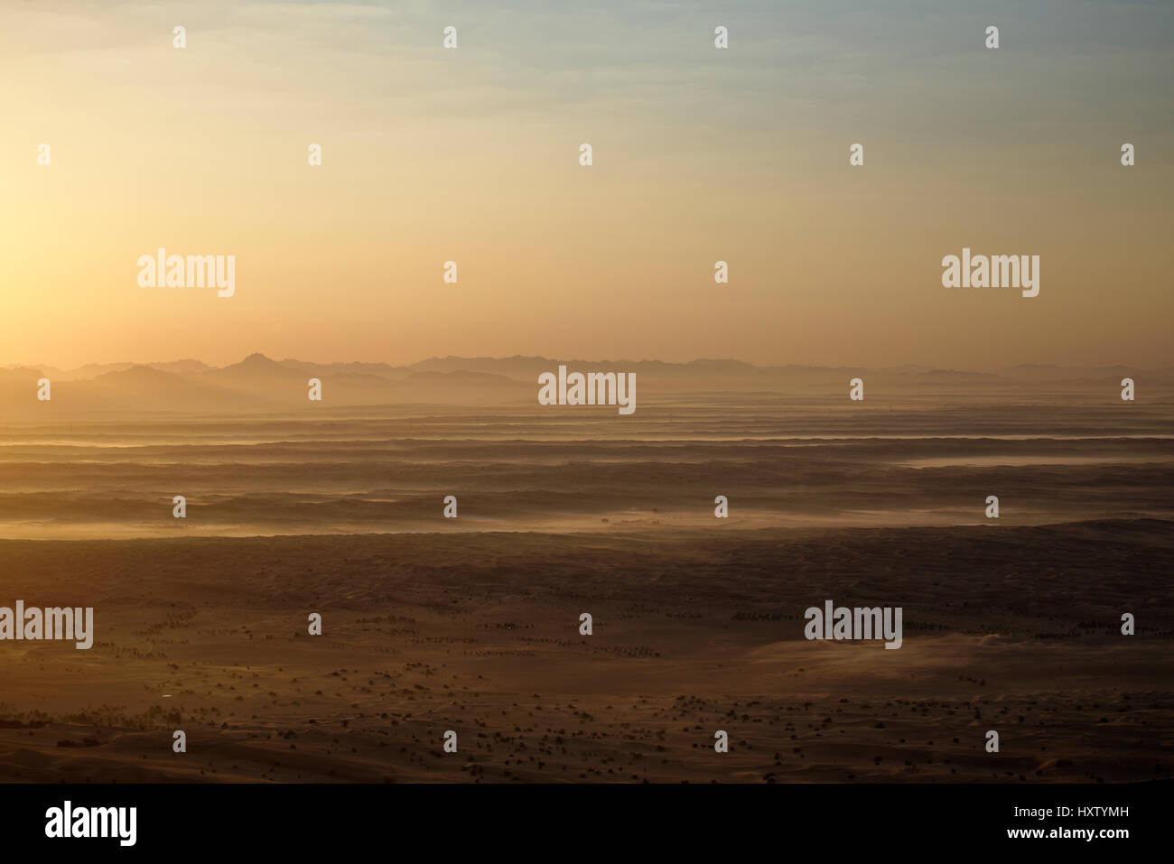 La mattina presto nel deserto arabico, Rub al Khali, Arabi Uniti Rmirates Foto Stock