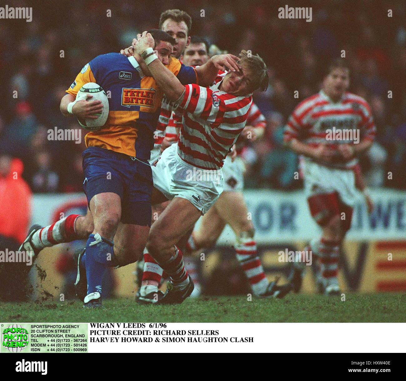 HARVEY HOWARD & SIMON HAUGHTON WIGAN BEAT LEEDS IN REGAL SEMI 06 Gennaio 1996 Foto Stock