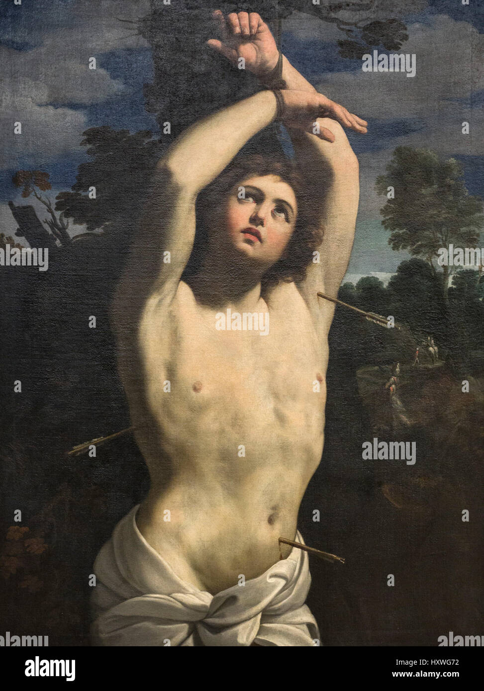 Guido Reni (1575-1642), San Sebastian, ca. 1615. San Sebastiano. Foto Stock