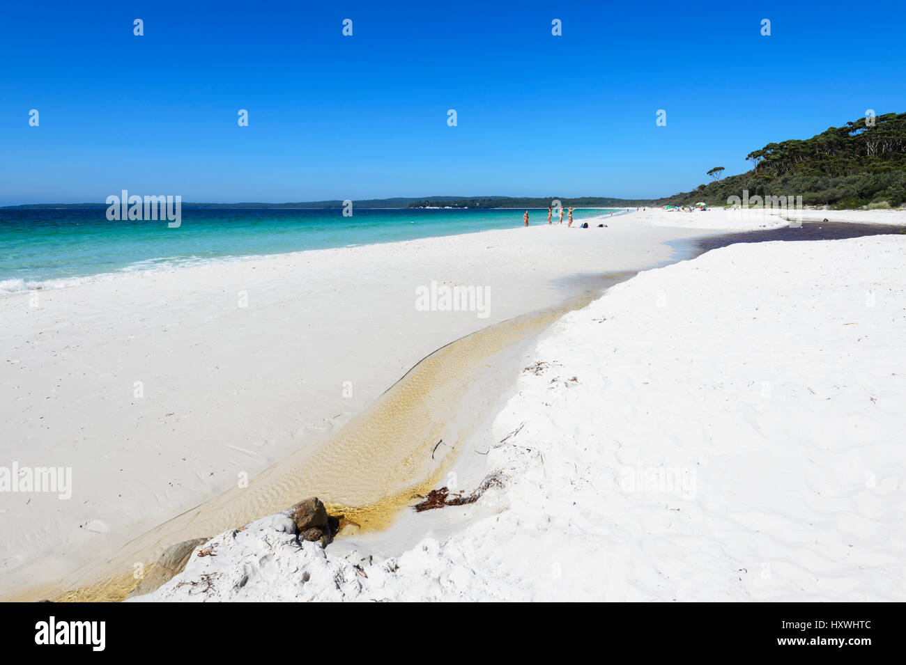 Hyams Beach è una spettacolare tratto di Jervis Bay con sabbia bianca e finissima, Nuovo Galles del Sud, NSW, Australia Foto Stock