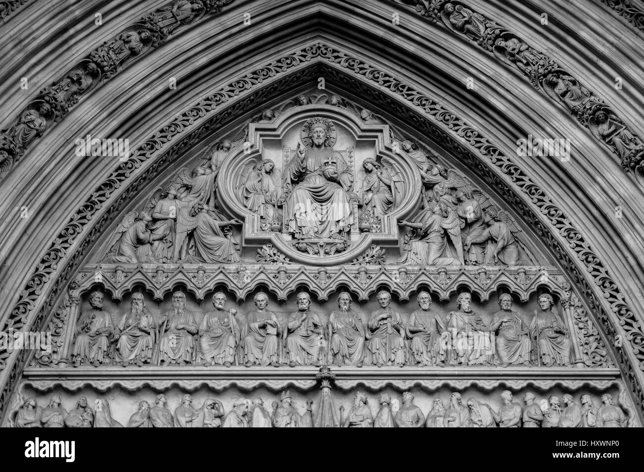 Chiudere l immagine di begli intagli presso l'Abbazia di Westminster, Londra. 2017 Foto Stock