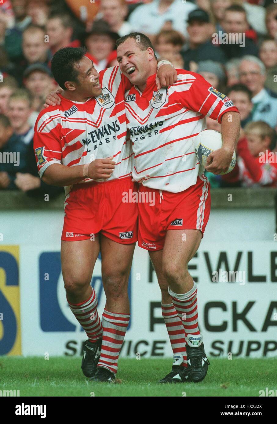 APOLLO PERELINI & DEREK MCVEY ST. HELENS V WARRINGTON 28 Agosto 1996 Foto Stock