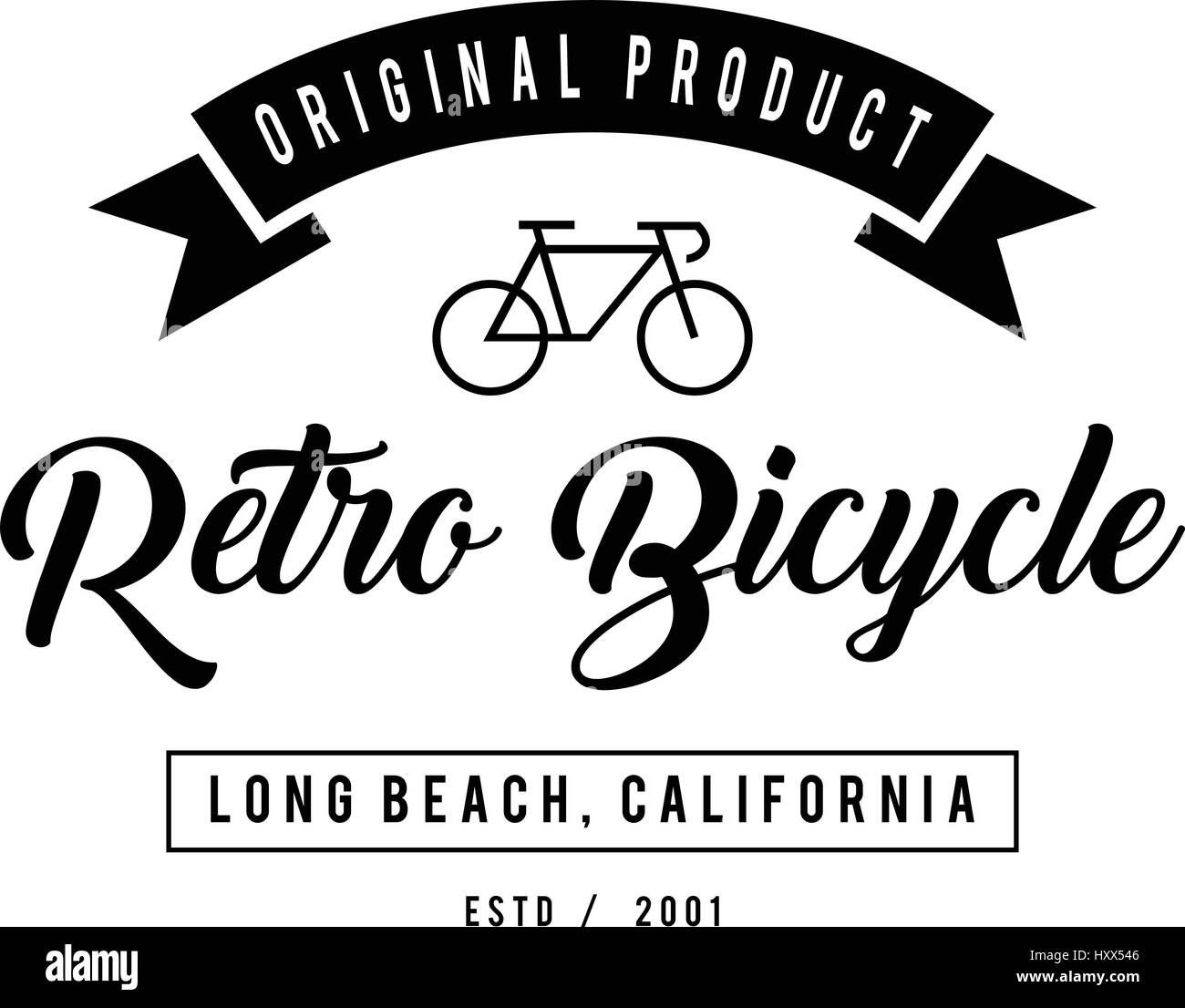Vintage e stile retrò bicicletta design etichetta Illustrazione Vettoriale