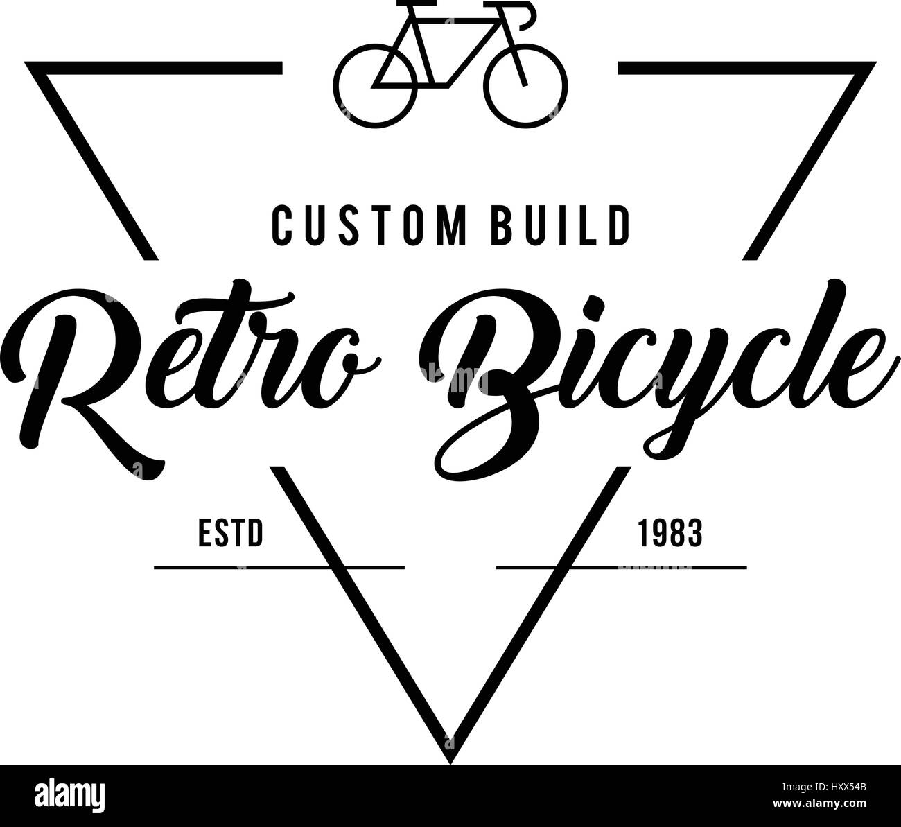 Vintage e stile retrò bicicletta design etichetta Illustrazione Vettoriale