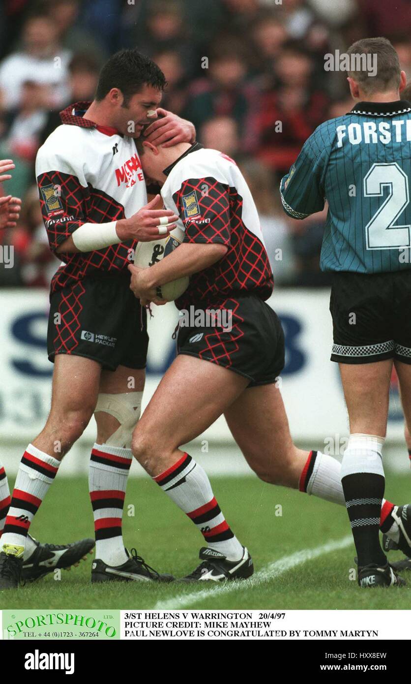 Paolo NEWLOVE & Tommy MARTYN ST. HELENS V WARRINGTON LUPI 20 Aprile 1997 Foto Stock