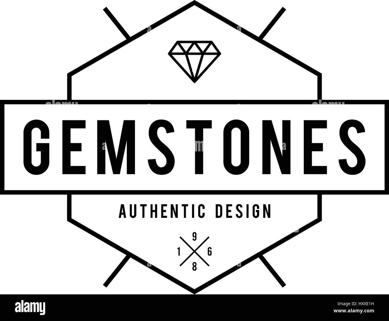 Diamanti e gioielli Retro Vintage etichette di badge Illustrazione Vettoriale