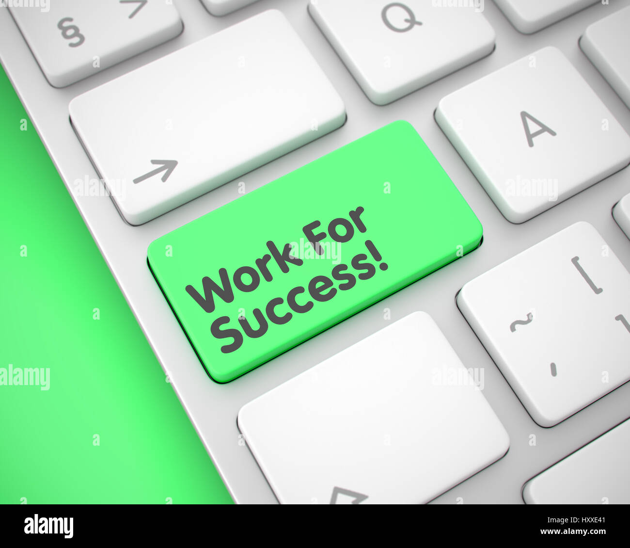 Lavorare per il successo - iscrizione sul verde della tastiera. 3D. Foto Stock