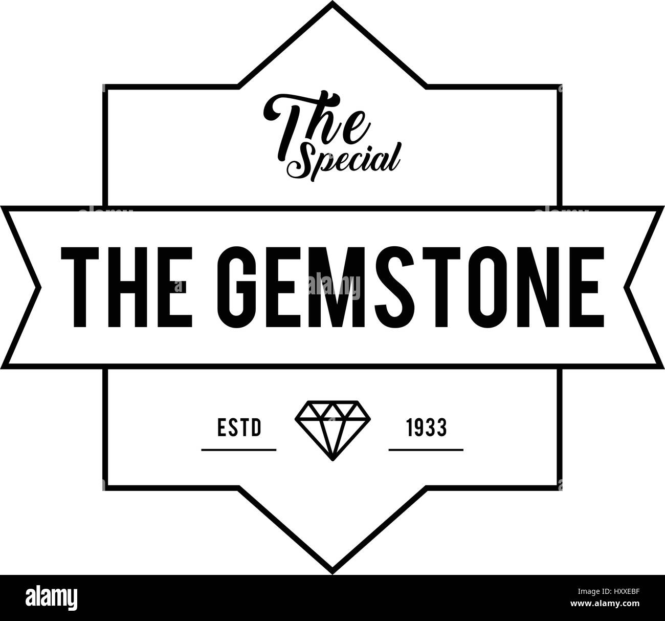 Diamanti e gioielli Retro Vintage etichette di badge Illustrazione Vettoriale