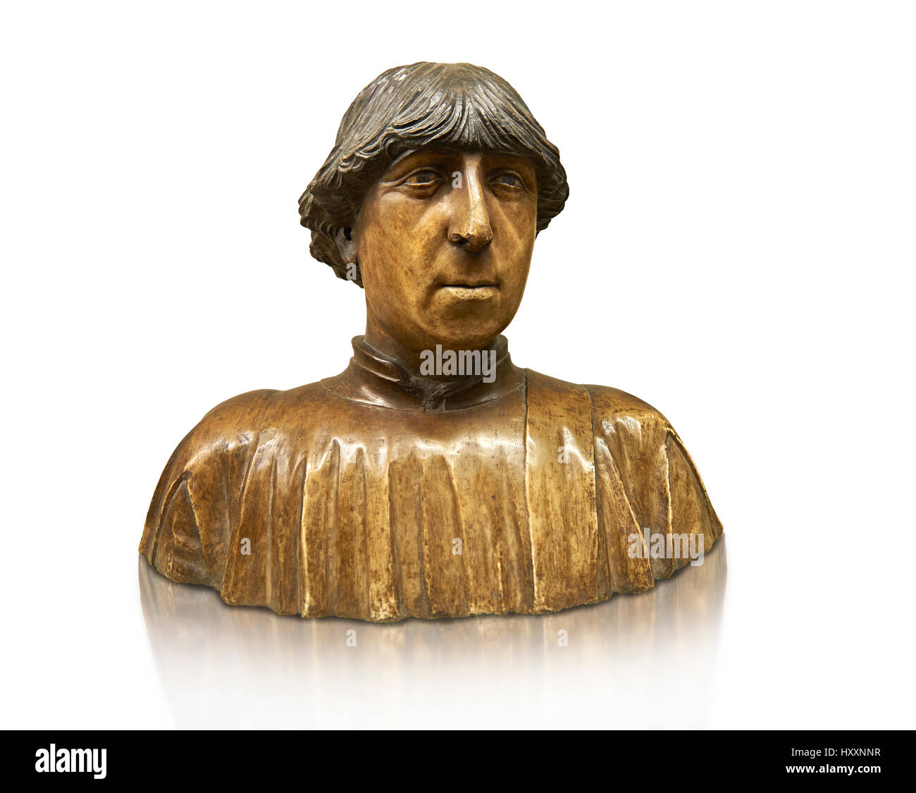 Dipinto di busto in marmo di Ferdinando d'Aragona, re di Napoli (1423-1494) da Pietro fare Milano, Francesco Laurana o di Domenico Gagini. Inv RF 745, Louvre Foto Stock