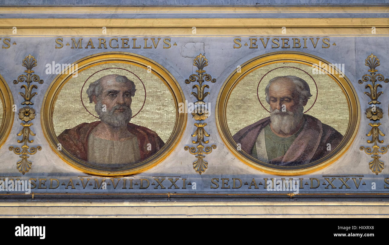 L'icona sulla cupola con l immagine del Papa Marcello e Eusebio, la