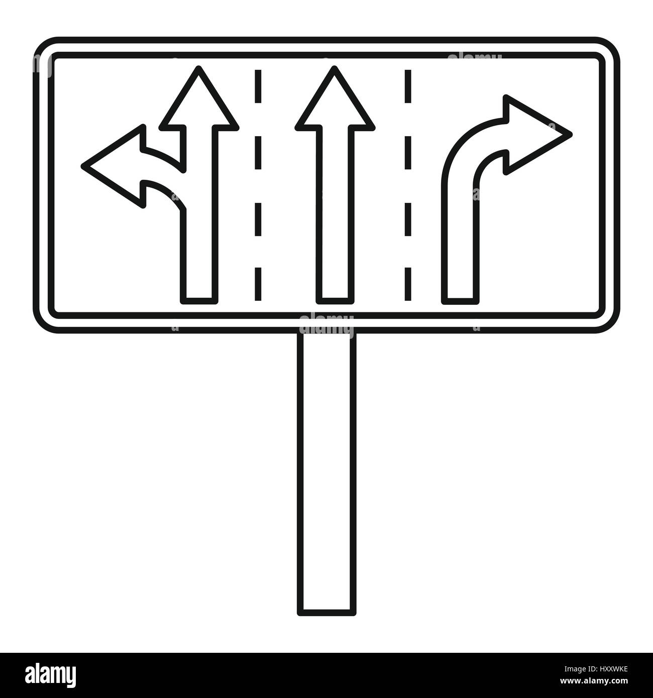 Le corsie di traffico a crocevia icona di giunzione Illustrazione Vettoriale