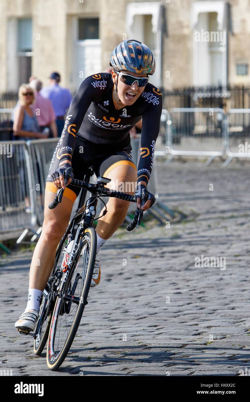 Dani re è raffigurato come ella corse la sua strada per la vittoria nel round finale della matrice di idoneità Grand Prix serie bicicletta womans / cycle race Foto Stock
