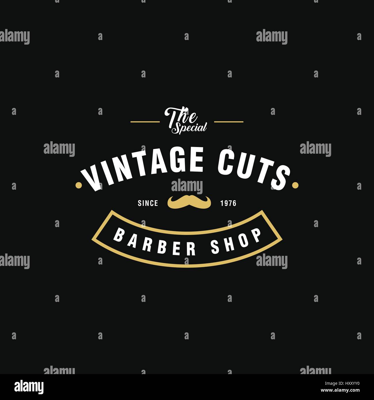 Retro Vintage Barber Shop Badge e etichette Illustrazione Vettoriale