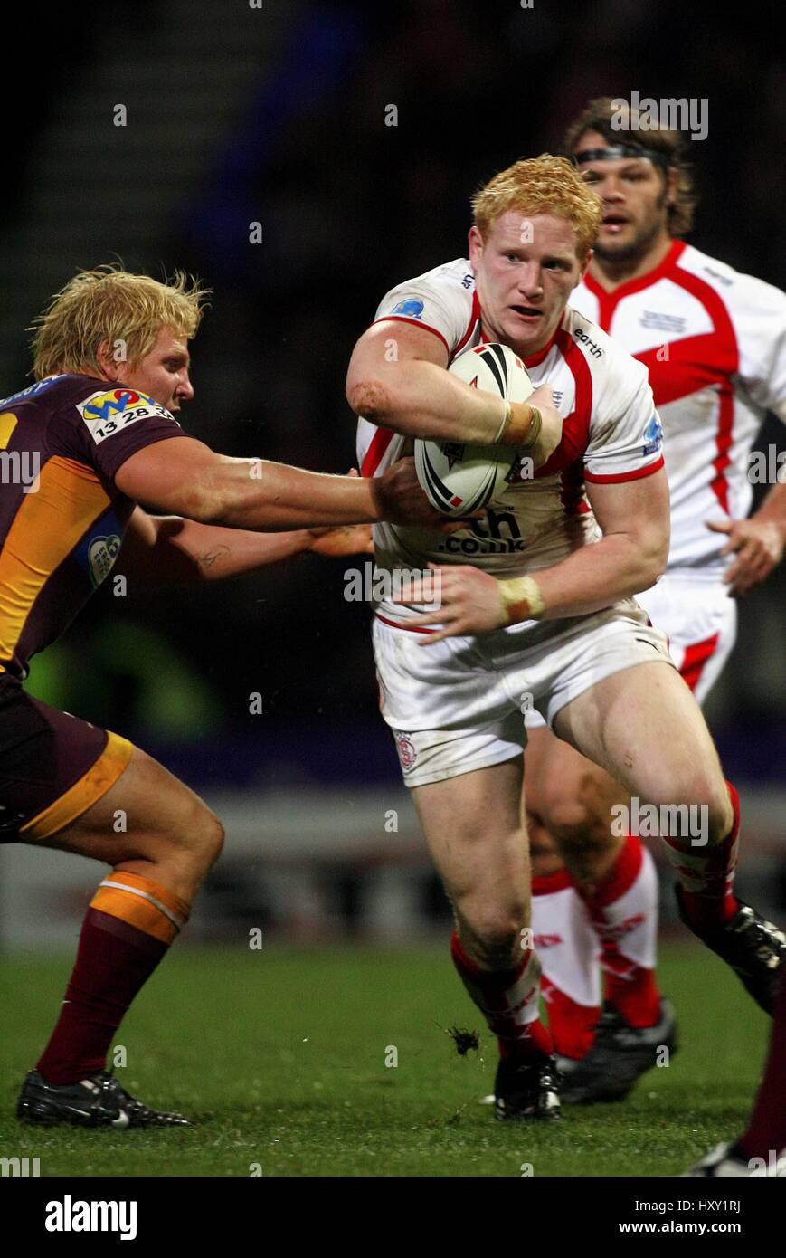 JAMES GRAHAM & BEN HANNANT st.helens V BRISBANE BRONCOS Reebok Stadium Bolton Inghilterra 23 Febbraio 2007 Foto Stock