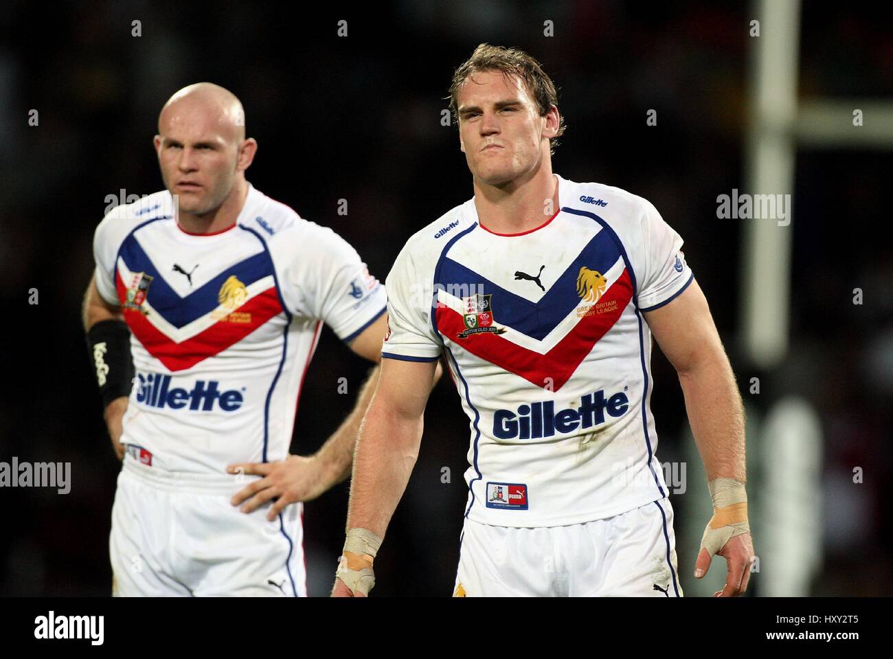 GARETH ELLIS & KEITH SENIOR GRAN BRETAGNA V NUOVA ZELANDA RL GALPHARM STADIUM HUDDERSFIELD INGHILTERRA 27 Ottobre 2007 Foto Stock