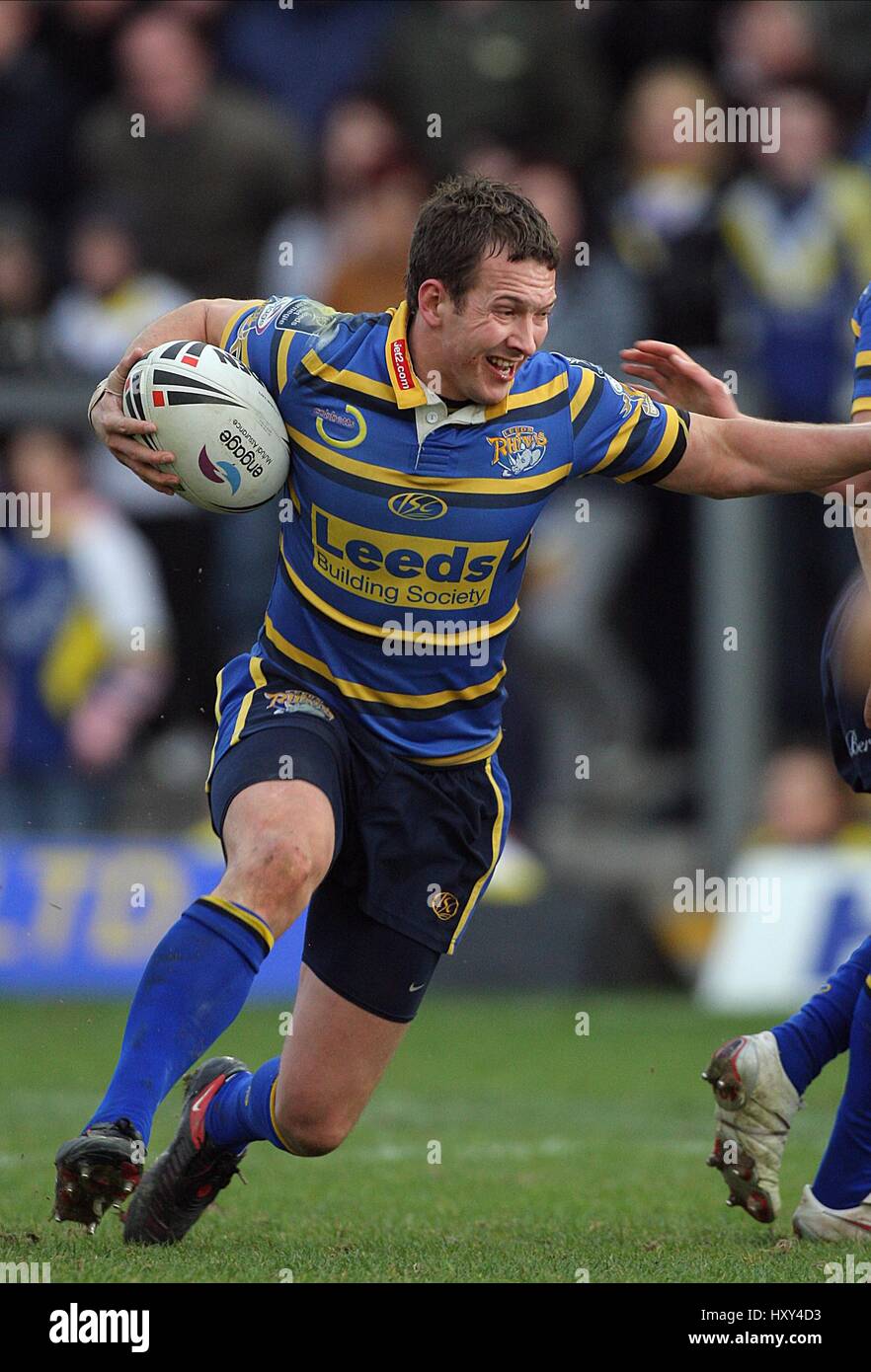 DANNY MCGUIRE LEEDS RINOCERONTI RLFC Halliwell Jones Stadium WARRINGTON INGHILTERRA 08 Marzo 2009 Foto Stock