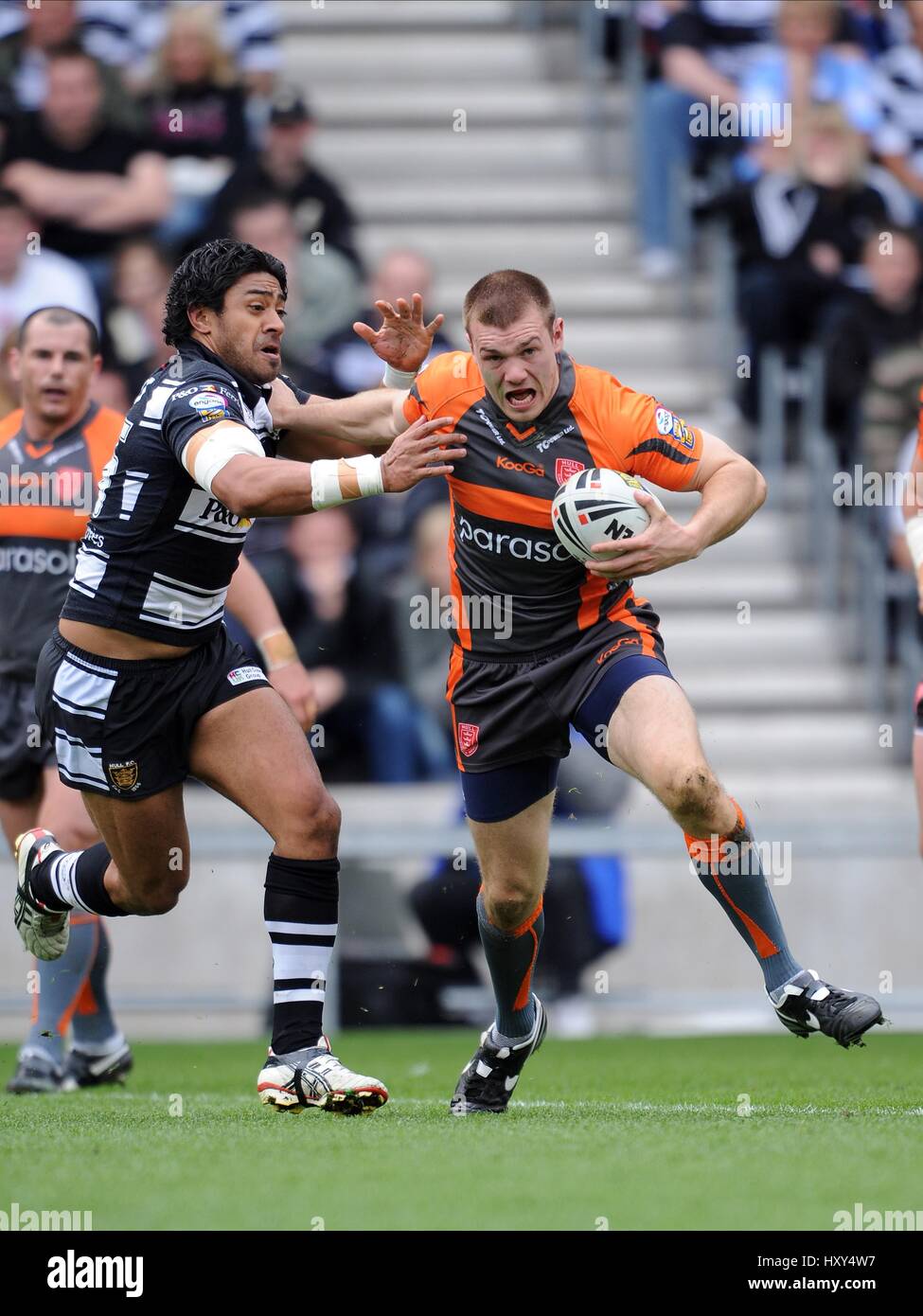 WILLIE MANU & PETER FOX HULL FC V della carena KR KC Stadium Hull Inghilterra 10 aprile 2009 Foto Stock