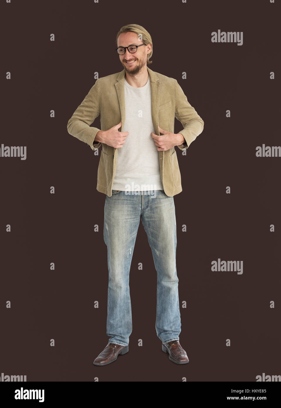 Studio spara persona gesto Lifestyle Foto Stock