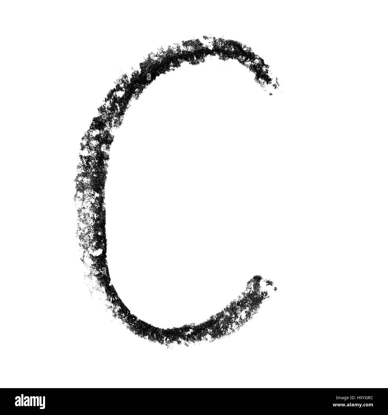 C - scritto a mano alfabeto di carbone Foto Stock