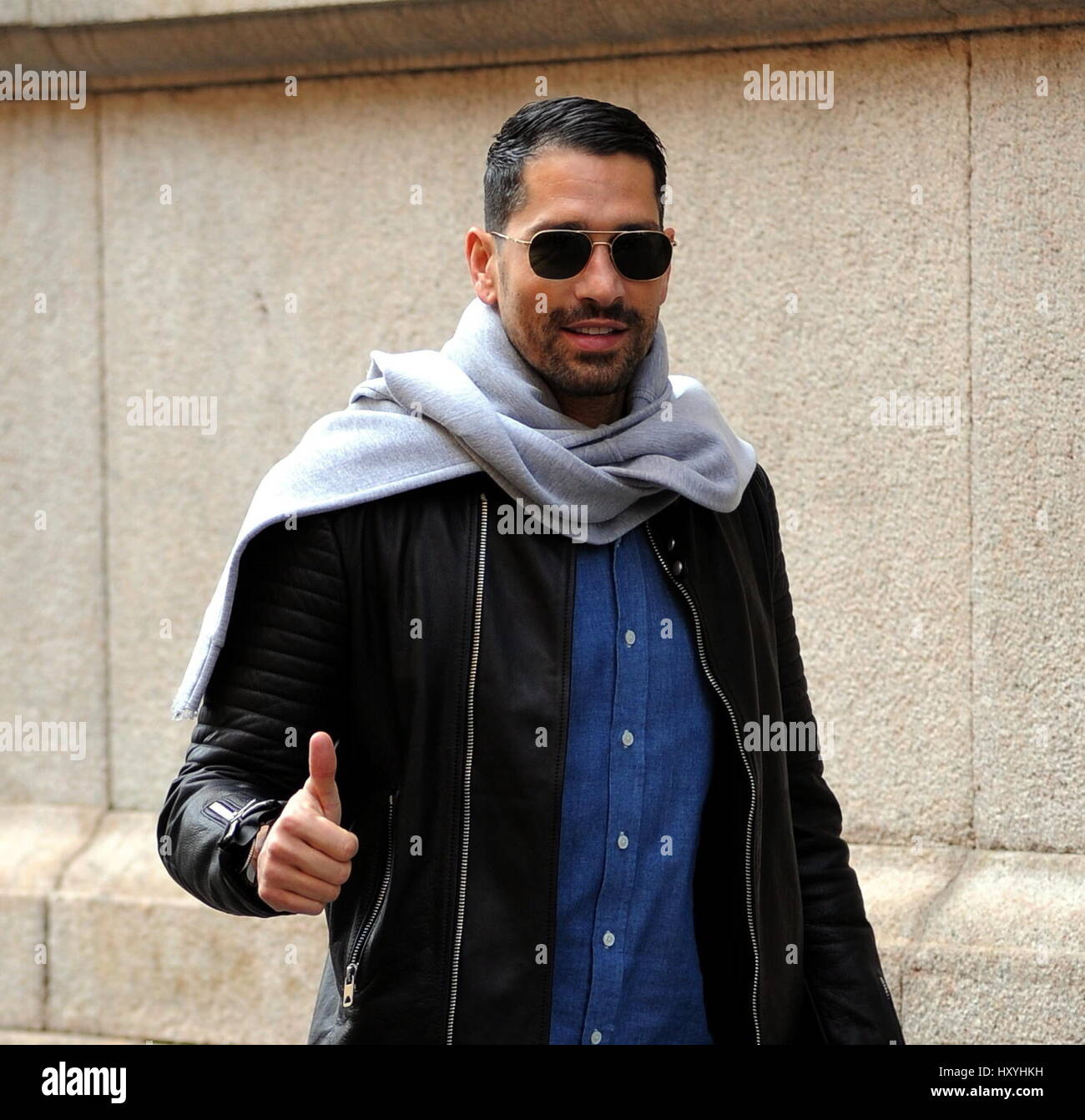 Marco Borriello fuori shopping a Milano con: Marco Borriello Dove: Milano,  Italia Quando: 27 Feb 2017