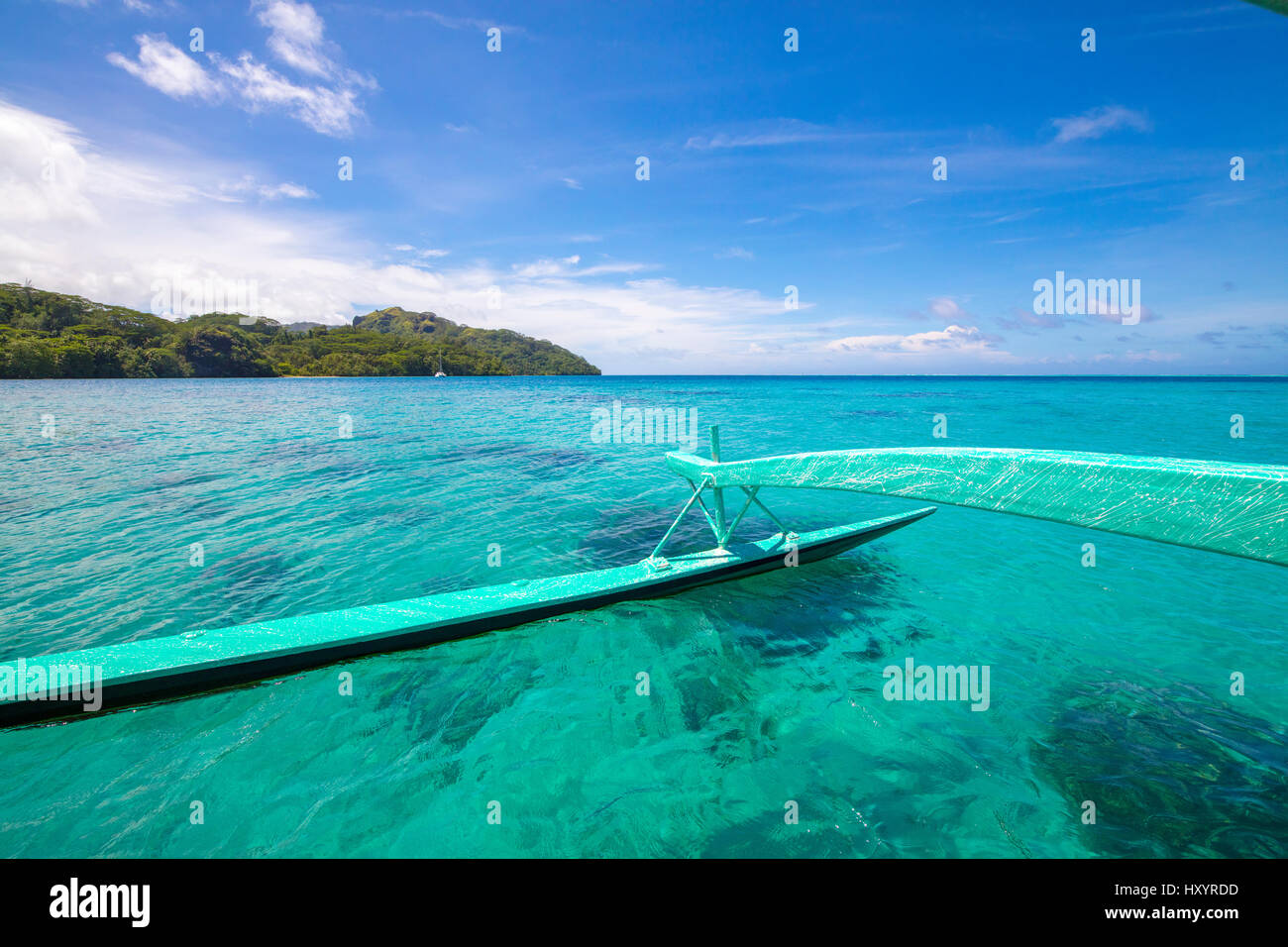 Motu Vaiorea, Bourayne Bay, Huahine, Polinesia Francese Foto Stock